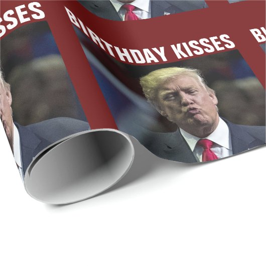 DONALD TRUMP BIRTHDAY KISS WRAPPING PAPIER GESCHENKPAPIER (Rolleneckpunkt)