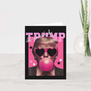 Donald Trump bläst Blase Gum Pink Sungles Trump Karte