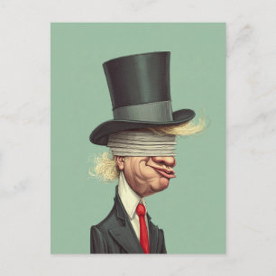 Donald Trump Blinde Macht Satire Postkarte