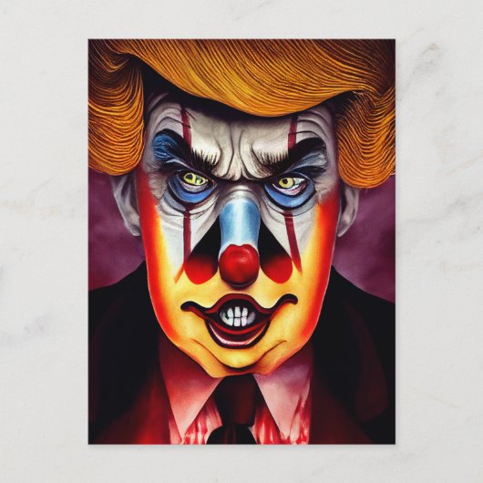 Donald Trump böser Clown Postkarte (Vorderseite)