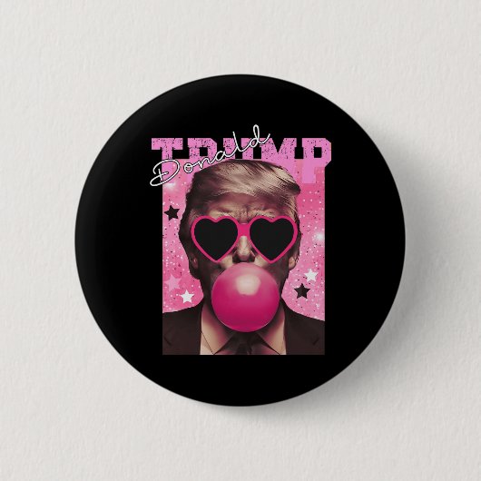 Donald Trump Bubble Gum Pink Sungles Button (Vorderseite)