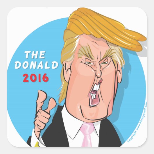 Donald Trump Cartoon Sticker (Vorderseite)
