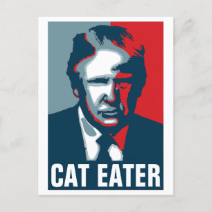 Donald Trump CAT EATER Postkarte