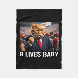 Donald Trump Cat Nine Lives Baby Fleecedecke
