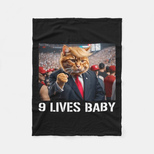 Donald Trump Cat Nine Lives Baby Fleecedecke (Vorderseite)