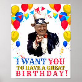 Donald Trump Celebration Balloons Geburtstag Poster