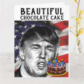 DONALD TRUMP CHOCOLATE CAKE FUNNY BIRTHDAY CARD KARTE (Gelbe Blume)
