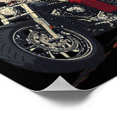 Donald Trump Christmas Biker Motorbike Funny Santa Poster (Ecke)