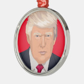 DONALD TRUMP CHRISTMAS Ornament Aus Metall (Links)