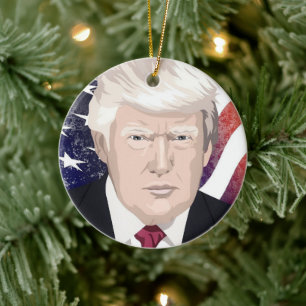 DONALD TRUMP CHRISTMAS ORNANAS KERAMIK ORNAMENT