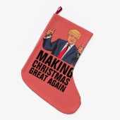 DONALD TRUMP CHRISTMAS STRUMPF, Funny Großer Weihnachtsstrumpf (Vorderansicht (hängend))