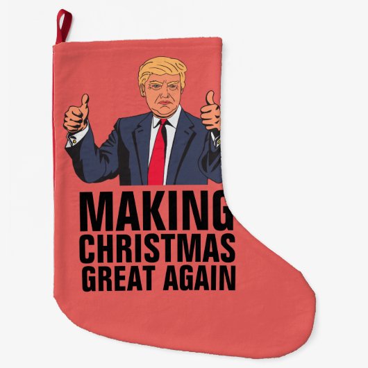 DONALD TRUMP CHRISTMAS STRUMPF, Funny Großer Weihnachtsstrumpf (Vorderseite)