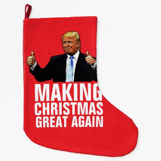 DONALD TRUMP CHRISTMAS STRUMPF, Funny Großer Weihnachtsstrumpf (Vorderseite)