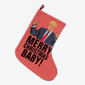 DONALD TRUMP CHRISTMAS STRUMPF (groß) Großer Weihnachtsstrumpf (Vorderansicht (hängend))