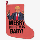 DONALD TRUMP CHRISTMAS STRUMPF (groß) Großer Weihnachtsstrumpf (Vorderseite)