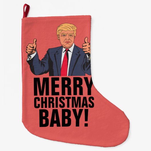 DONALD TRUMP CHRISTMAS STRUMPF (groß) Großer Weihnachtsstrumpf (Vorderseite)
