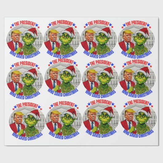 DONALD TRUMP-CHRISTMAS WRAPPING PAPIER GESCHENKPAPIER (Flach)