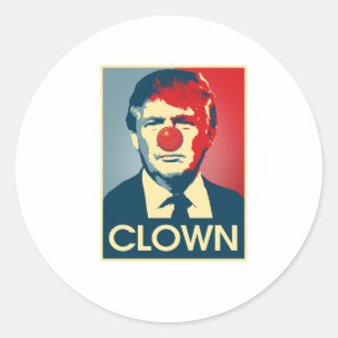 Donald Trump CLOWN -- Anti-Trump 2016 - Runder Aufkleber