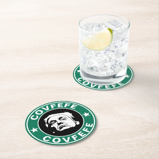 Donald Trump Covfefe Round Paper Untersetzer (Vor Ort)