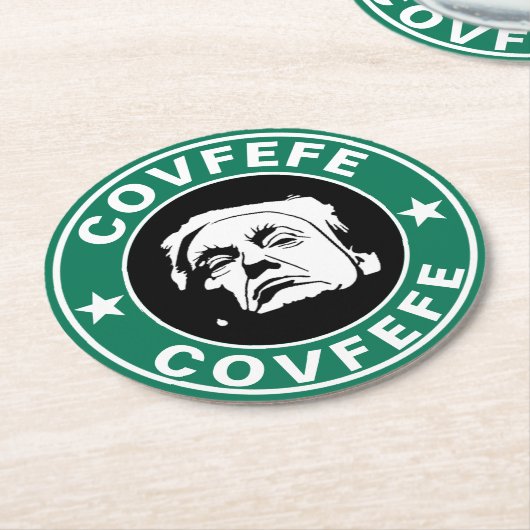 Donald Trump Covfefe Round Paper Untersetzer (Angewinkelt)