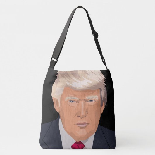 DONALD TRUMP CROSS BODY DESIGNER BAG PURSE TRAGETASCHEN MIT LANGEN TRÄGERN (Rückseite)