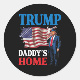 Donald Trump Daddys Zuhause American Flag Patrioti Runder Aufkleber
