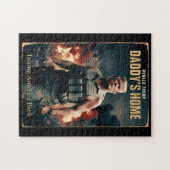 Donald Trump Daddys Zuhause Funny Christmas Movie Puzzle (Horizontal)