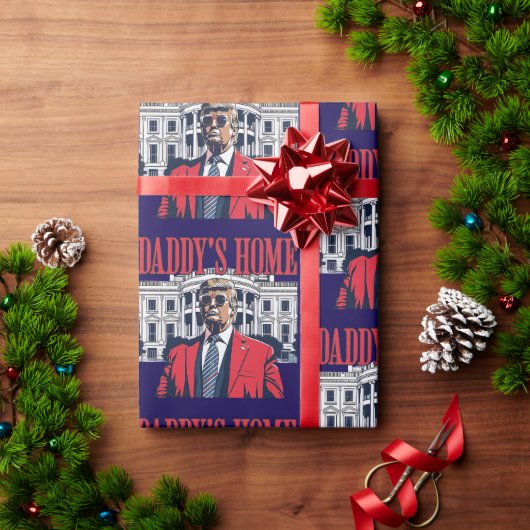 Donald Trump Daddys Zuhause Weihnachten Geschenkpapier (Feiertagsgeschenk)