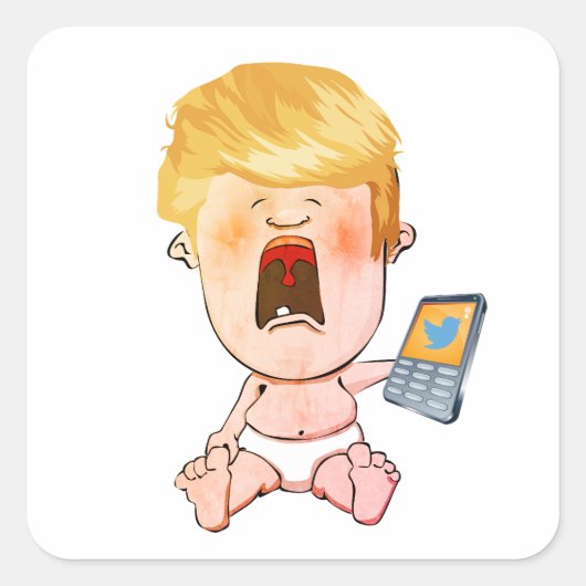Donald Trump, das Baby Quadratischer Aufkleber (Vorderseite)