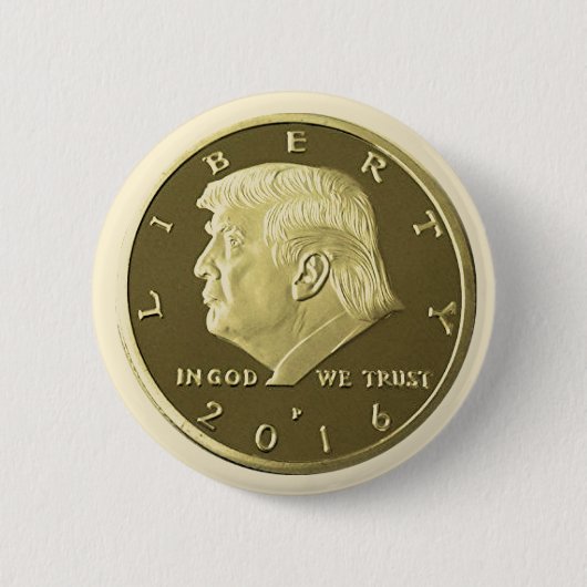 Donald Trump Double Eagle Gold-Münze Button (Vorderseite)