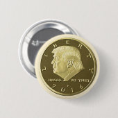 Donald Trump Double Eagle Gold-Münze Button (Vorne & Hinten)
