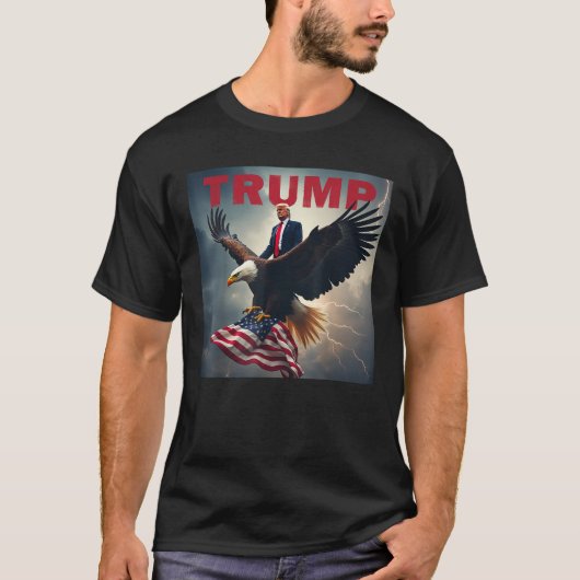 Donald Trump Eagle USA Präsident Amerika T-Shirt (Vorderseite)