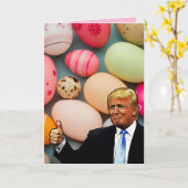 DONALD TRUMP EASTER GREETCARD KARTE (Gelbe Blume)