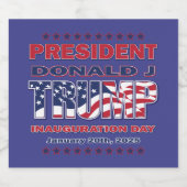 Donald Trump Einweihung 2025 Schaumweinetikett (Einzelnes Label)