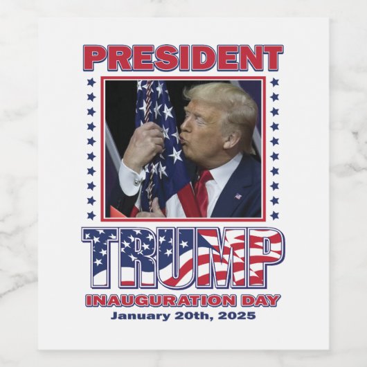 Donald Trump Einweihung 2025 Weinetikett (Einzelnes Label)
