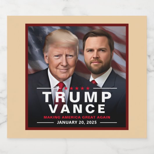 Donald Trump Einweihung Champagne Sieg Gold Schaumweinetikett (Einzelnes Label)