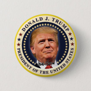 Donald Trump Einweihung Goldsterne Souvenir Button