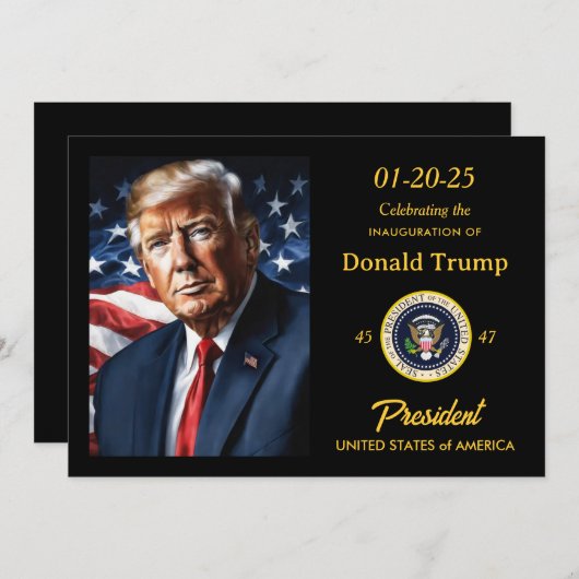 Donald Trump Einweihung Party Fundraiser beobachte Einladung (Vorne/Hinten)