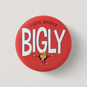 Donald Trump Emoji - Ich Liebe Amerika Bigly Button