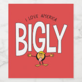 Donald Trump Emoji - Ich Liebe Amerika Bigly Weinetikett (Einzelnes Label)