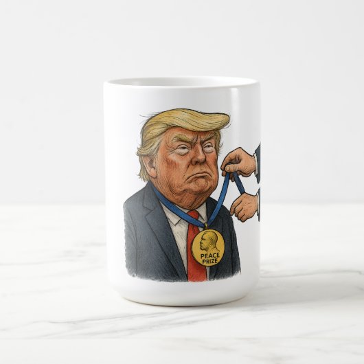 Donald Trump erhält Friedensnobelpreis Kaffeetasse (Mittel)