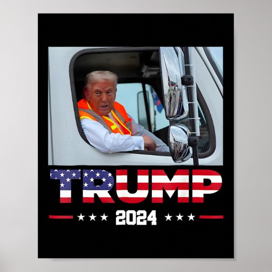 Donald Trump fährt in Garbage Truck 1 Poster (Vorne)