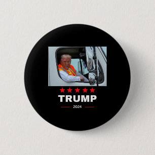 Donald Trump fährt in Garbage Truck Button