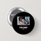 Donald Trump fährt in Garbage Truck Button (Vorne & Hinten)