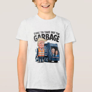 Donald Trump fährt in Garbage Truck Einerwachsene Tri-Blend Shirt