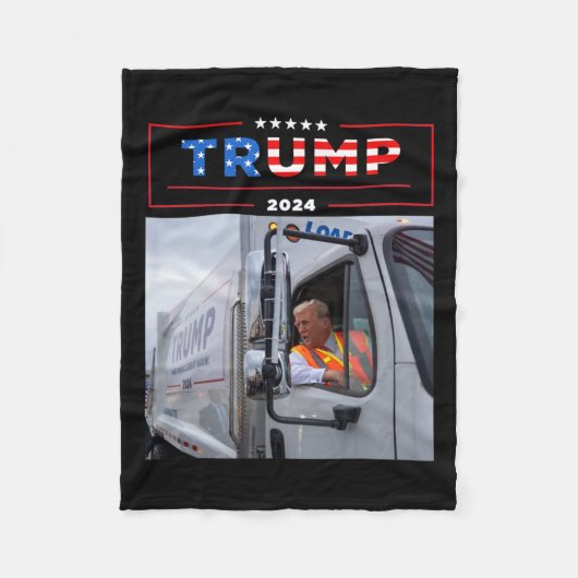 Donald Trump fährt in Garbage Truck Shirt Müll Fleecedecke (Vorderseite)