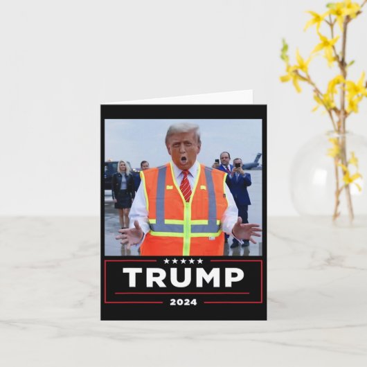 Donald Trump fährt in Garbage Truck Shirt Müll Karte (Gelbe Blume)