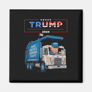 Donald Trump fährt in Garbage Truck Shirt Müll Magnet