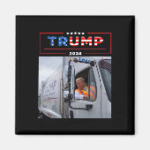 Donald Trump fährt in Garbage Truck Shirt Müll Magnet (Vorne)