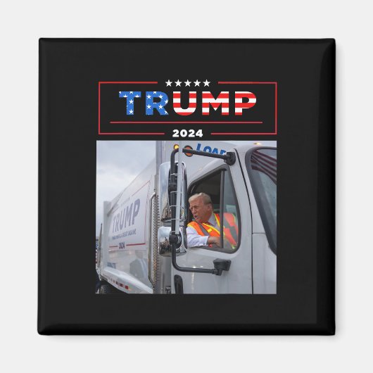 Donald Trump fährt in Garbage Truck Shirt Müll Magnet (Vorne)